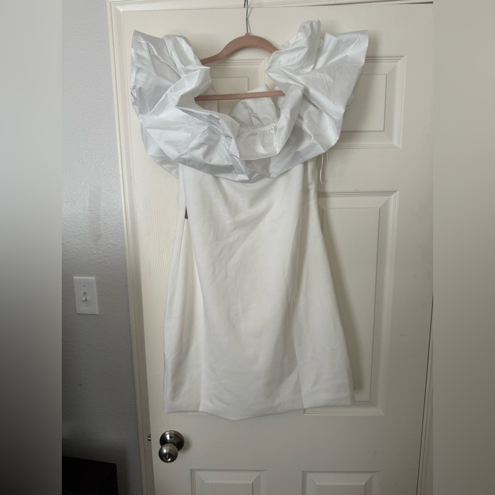 Anthropologie White Ruffle Dress
